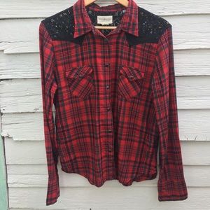 Denim & Supply szL lace western snap shirt